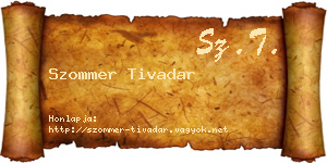 Szommer Tivadar névjegykártya