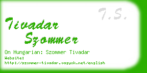 tivadar szommer business card